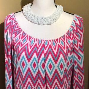 NWT PERFECTLY PRISCILLA Chevron Polyester Dress